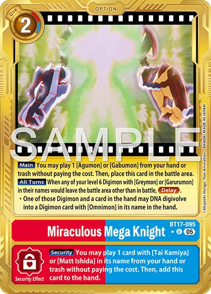 Miraculous Mega Knight [BT17-095] (Gold Border) [Advanced Booster Digimon Generation] | Clutch Gaming