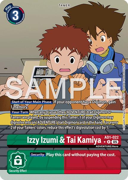 Izzy Izumi & Tai Kamiya [AD1-022] (Alternate Art) [Advanced Booster Digimon Generation] | Clutch Gaming