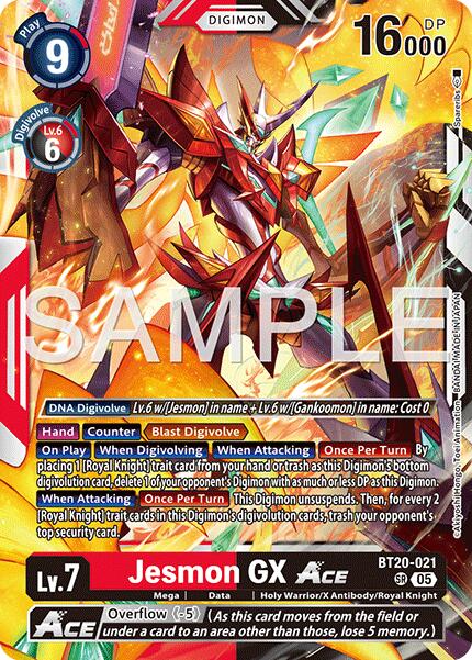 Jesmon GX ACE [BT20-021] (Reprint) [Advanced Booster Digimon Generation] | Clutch Gaming