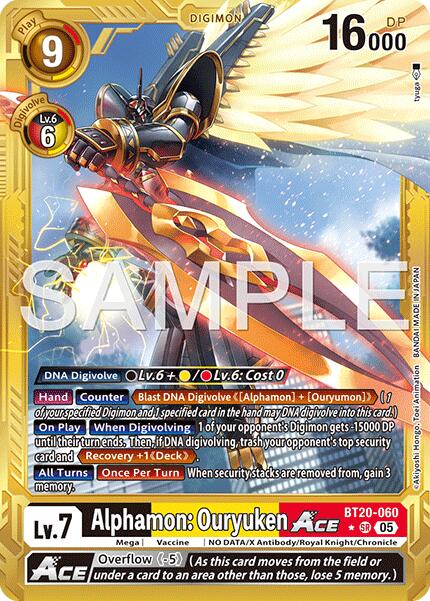 Alphamon: Ouryuken ACE [BT20-060] (Gold Border) [Advanced Booster Digimon Generation] | Clutch Gaming