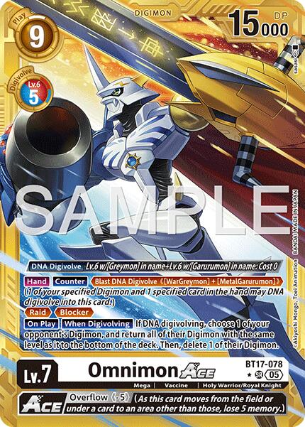 Omnimon ACE [BT17-078] (Gold Border) [Advanced Booster Digimon Generation] | Clutch Gaming