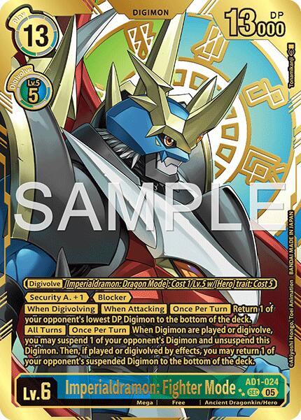 Imperialdramon: Fighter Mode [AD1-024] (Rare Pull) [Advanced Booster Digimon Generation] | Clutch Gaming