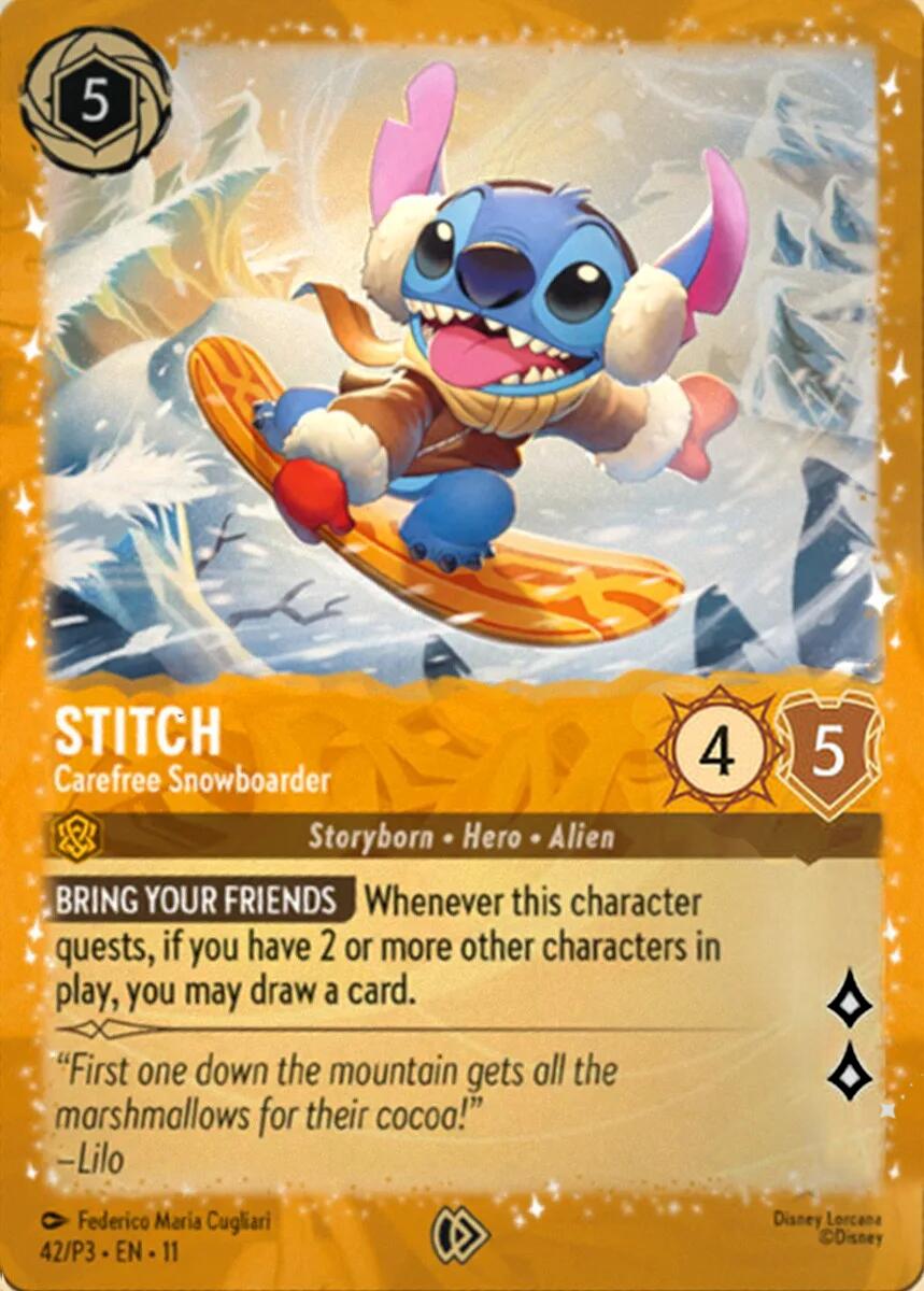 Stitch - Carefree Snowboarder (42) [Promo Cards] | Clutch Gaming