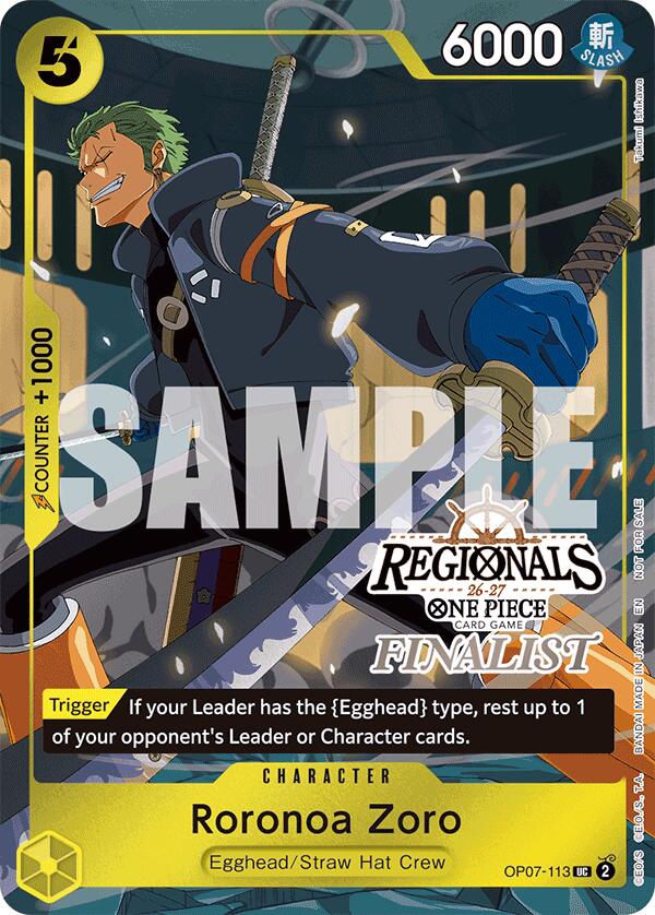 Roronoa Zoro (Regionals Finalist Card Set 26-27) [One Piece Promotion Cards] | Clutch Gaming