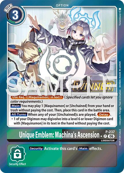 Unique Emblem: Machina's Ascension [P-237] (Store Tournament 2026 Vol. 2 Winner Pack) [Promotional Cards] | Clutch Gaming