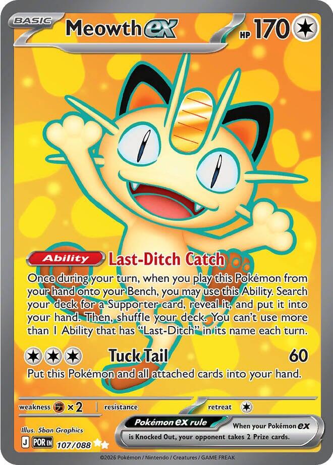 Meowth ex (107/088) [Mega Evolution: Perfect Order] | Clutch Gaming