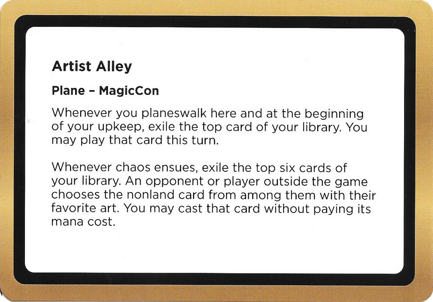Artist Alley (Black Lotus Unknown Planechase) [Oversize Cards] | Clutch Gaming
