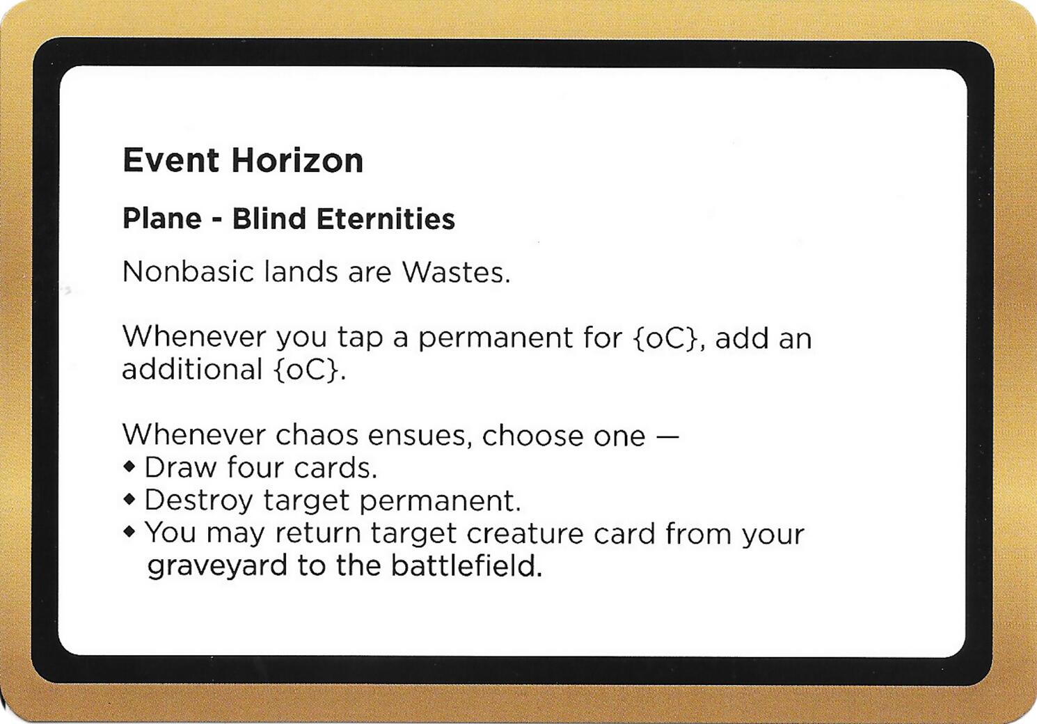 Event Horizon (Black Lotus Unknown Planechase) [Oversize Cards] | Clutch Gaming