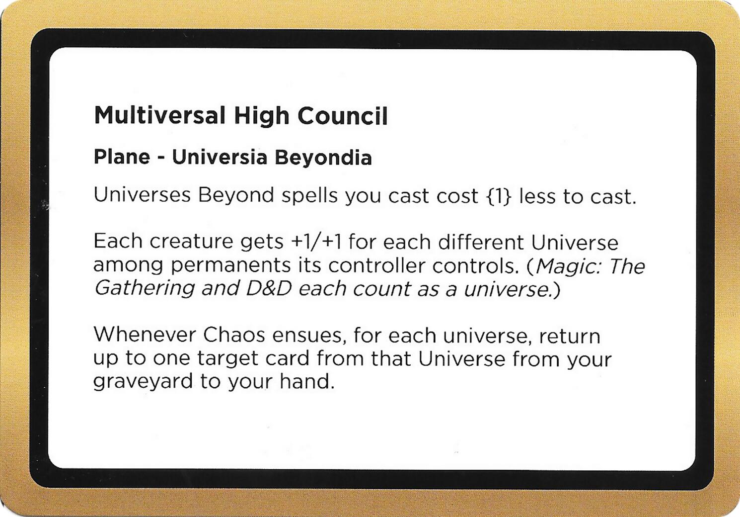 Multiversal High Council (Black Lotus Unknown Planechase) [Oversize Cards] | Clutch Gaming