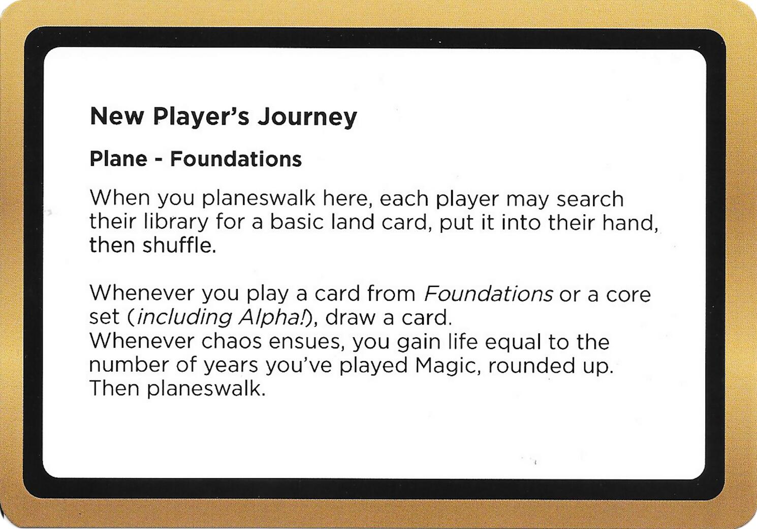New Player's Journey (Black Lotus Unknown Planechase) [Oversize Cards] | Clutch Gaming