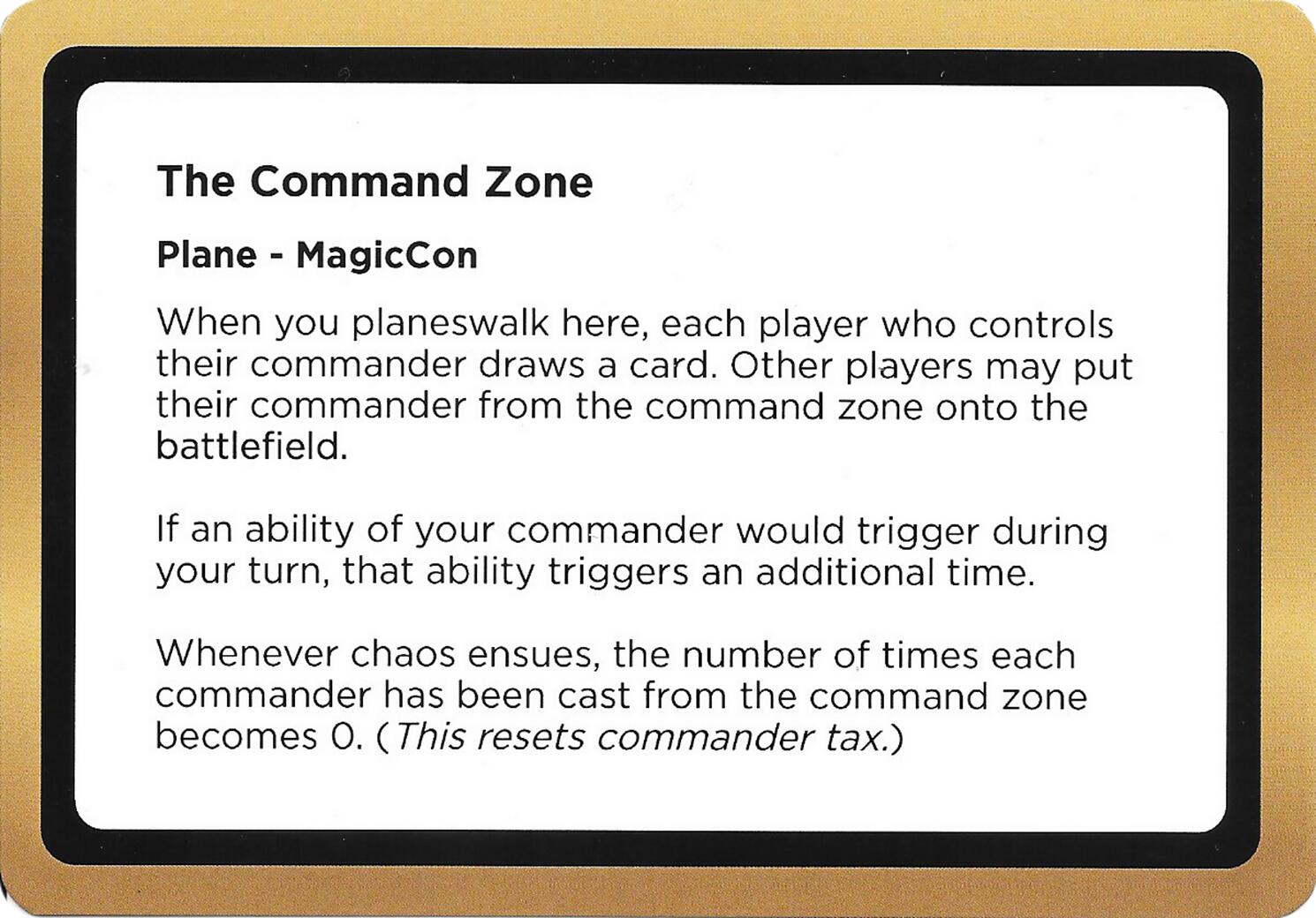 The Command Zone (Black Lotus Unknown Planechase) [Oversize Cards] | Clutch Gaming