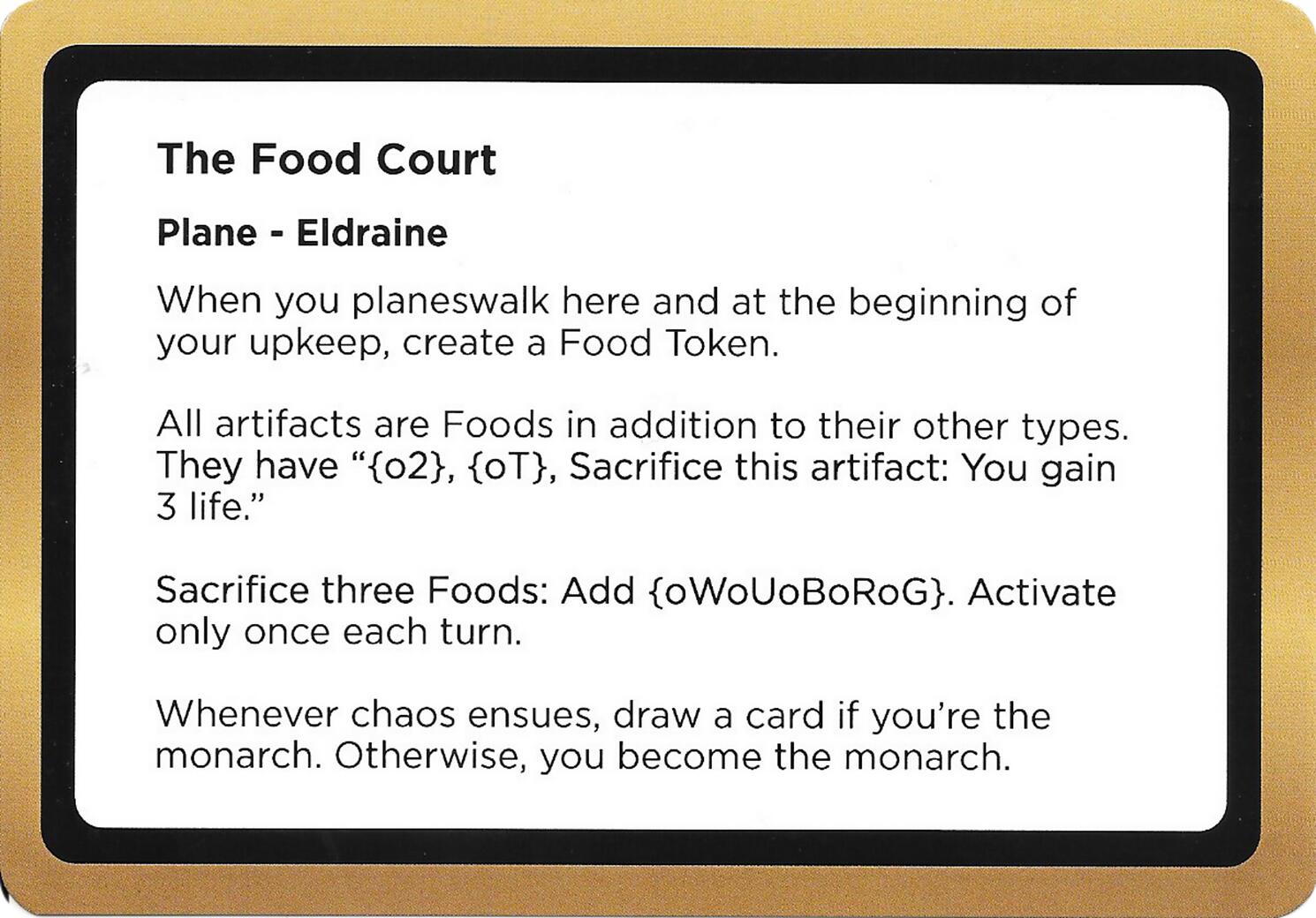 The Food Court (Black Lotus Unknown Planechase) [Oversize Cards] | Clutch Gaming