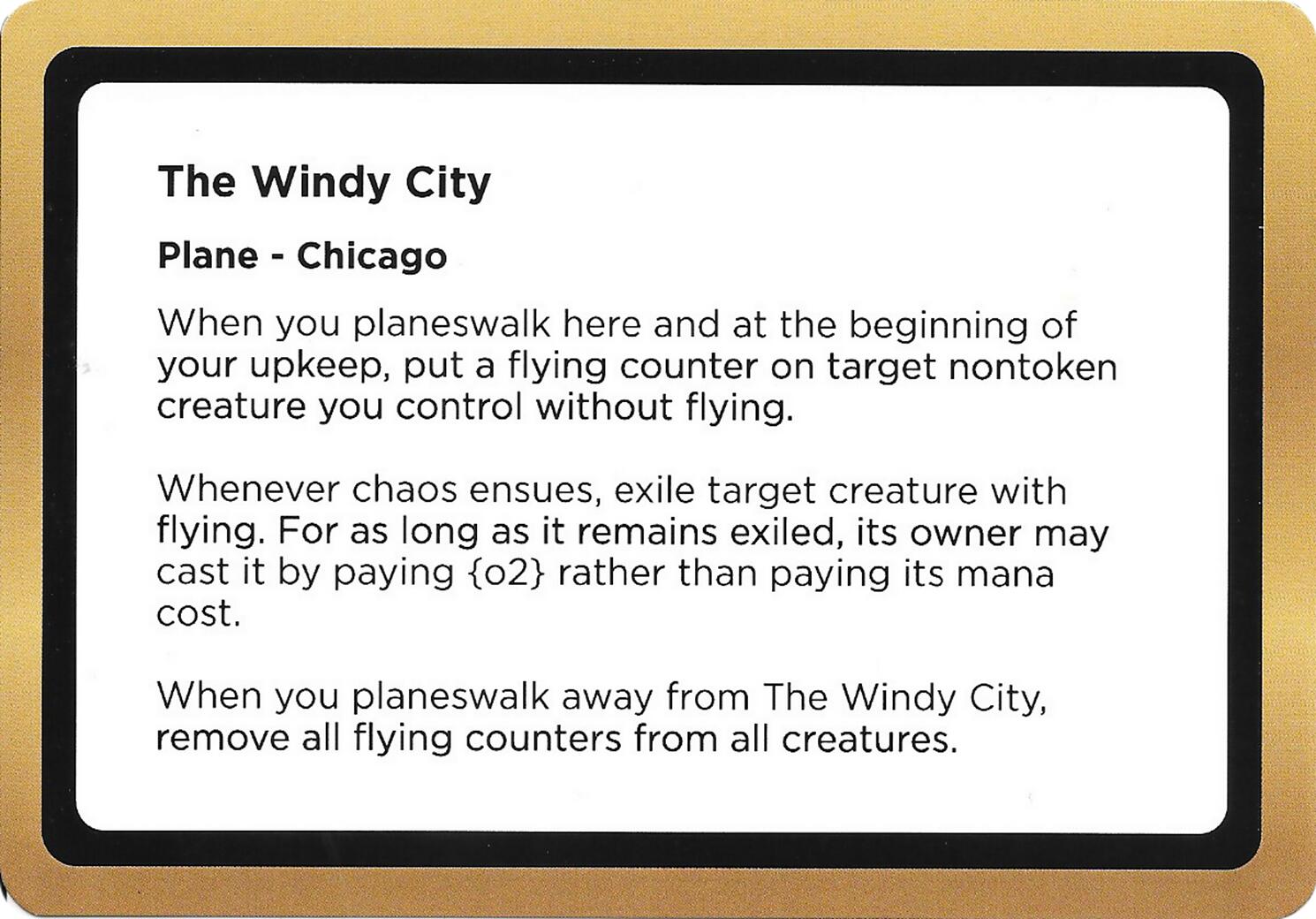 The Windy City (Black Lotus Unknown Planechase) [Oversize Cards] | Clutch Gaming