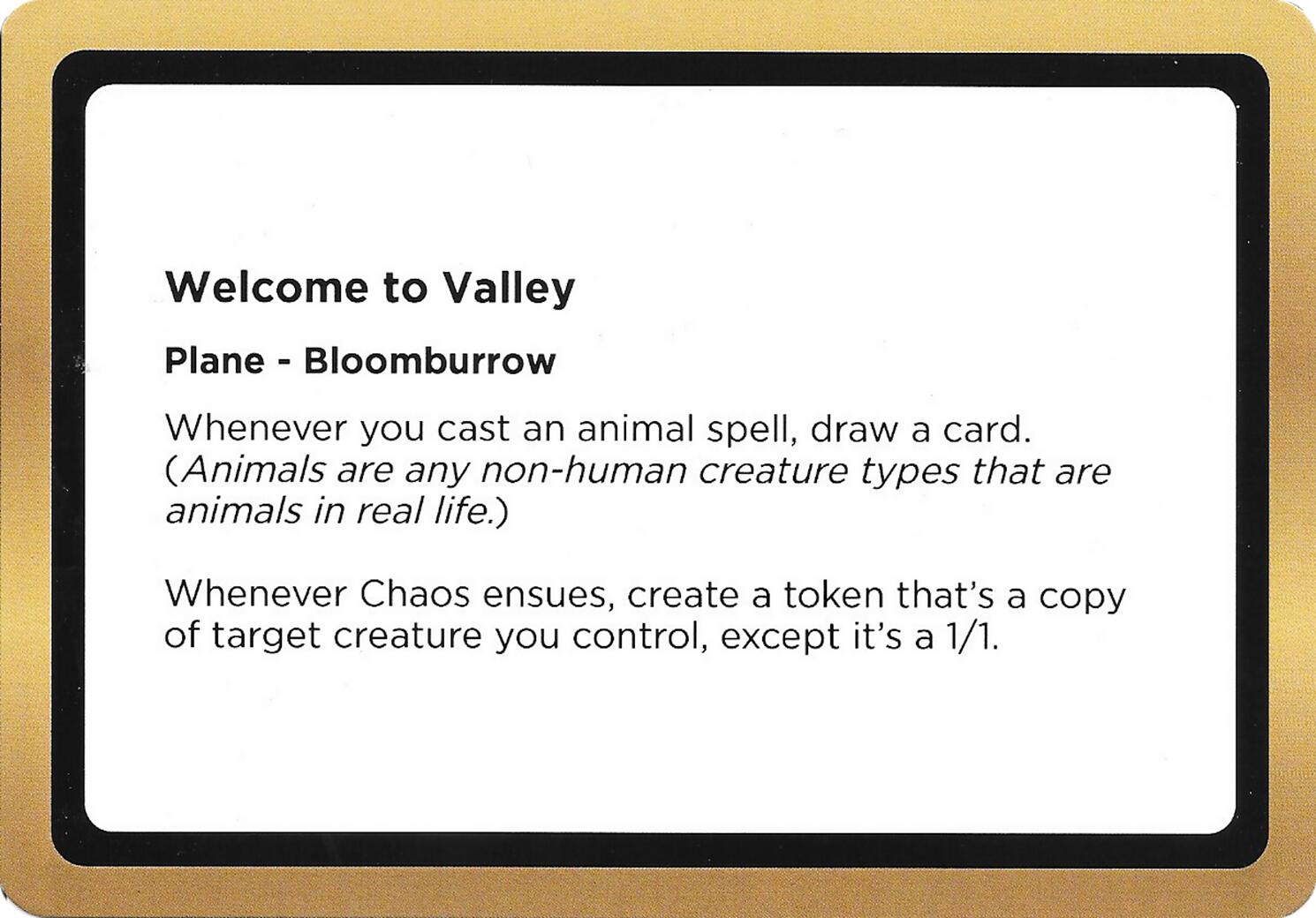 Welcome to Valley (Black Lotus Unknown Planechase) [Oversize Cards] | Clutch Gaming