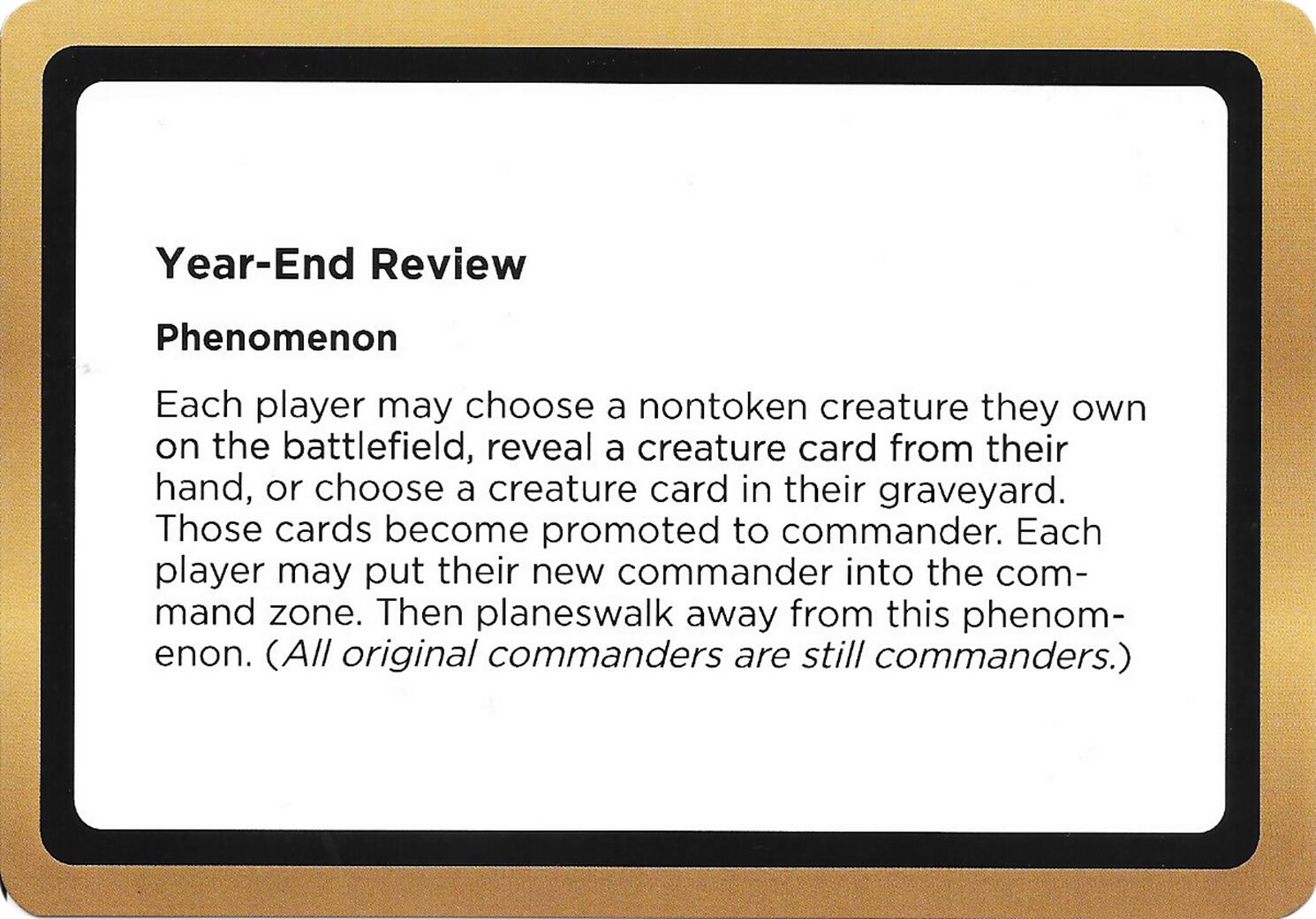 Year-End Review (Black Lotus Unknown Planechase) [Oversize Cards] | Clutch Gaming