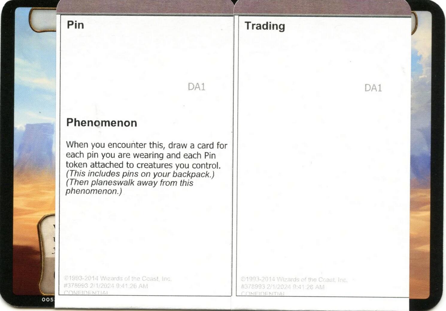 Pin Trading (Black Lotus Unknown Planechase) [Oversize Cards] | Clutch Gaming