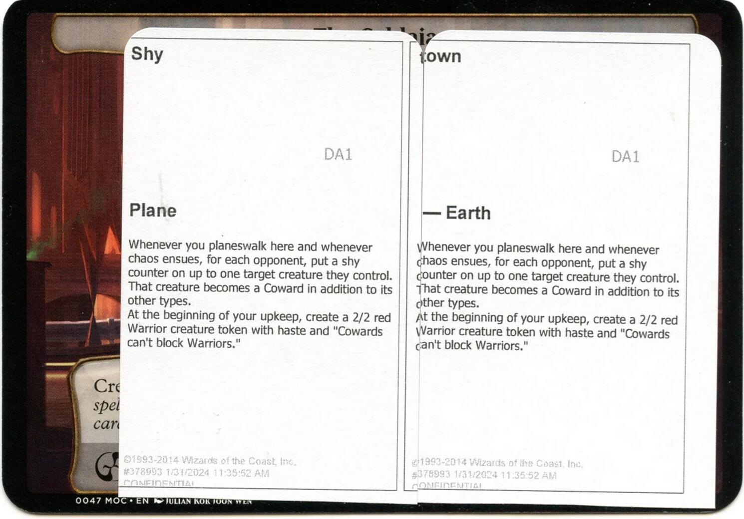 Shy Town (Black Lotus Unknown Planechase) [Oversize Cards] | Clutch Gaming