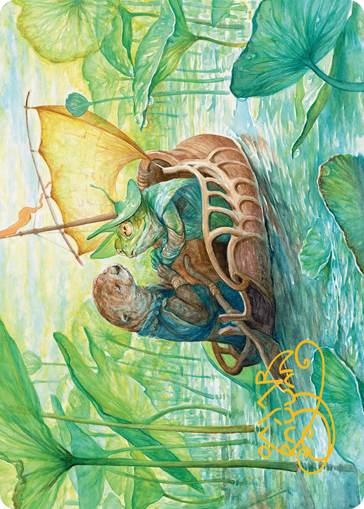 Run Away Together Art Card (Gold-Stamped Signature) [Bloomburrow Art Series] | Clutch Gaming