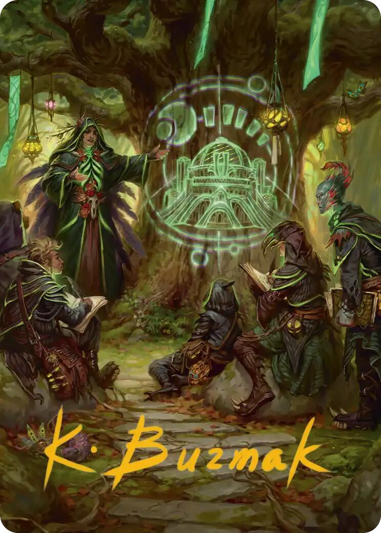 Sylvan Library Art Card (Gold-Stamped Signature) [Secrets of Strixhaven Art Series] | Clutch Gaming