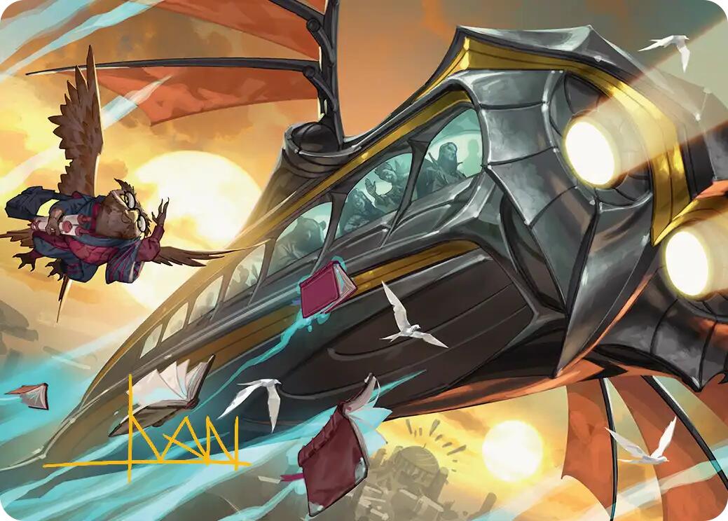 Strixhaven Skycoach Art Card (Gold-Stamped Signature) [Secrets of Strixhaven Art Series] | Clutch Gaming