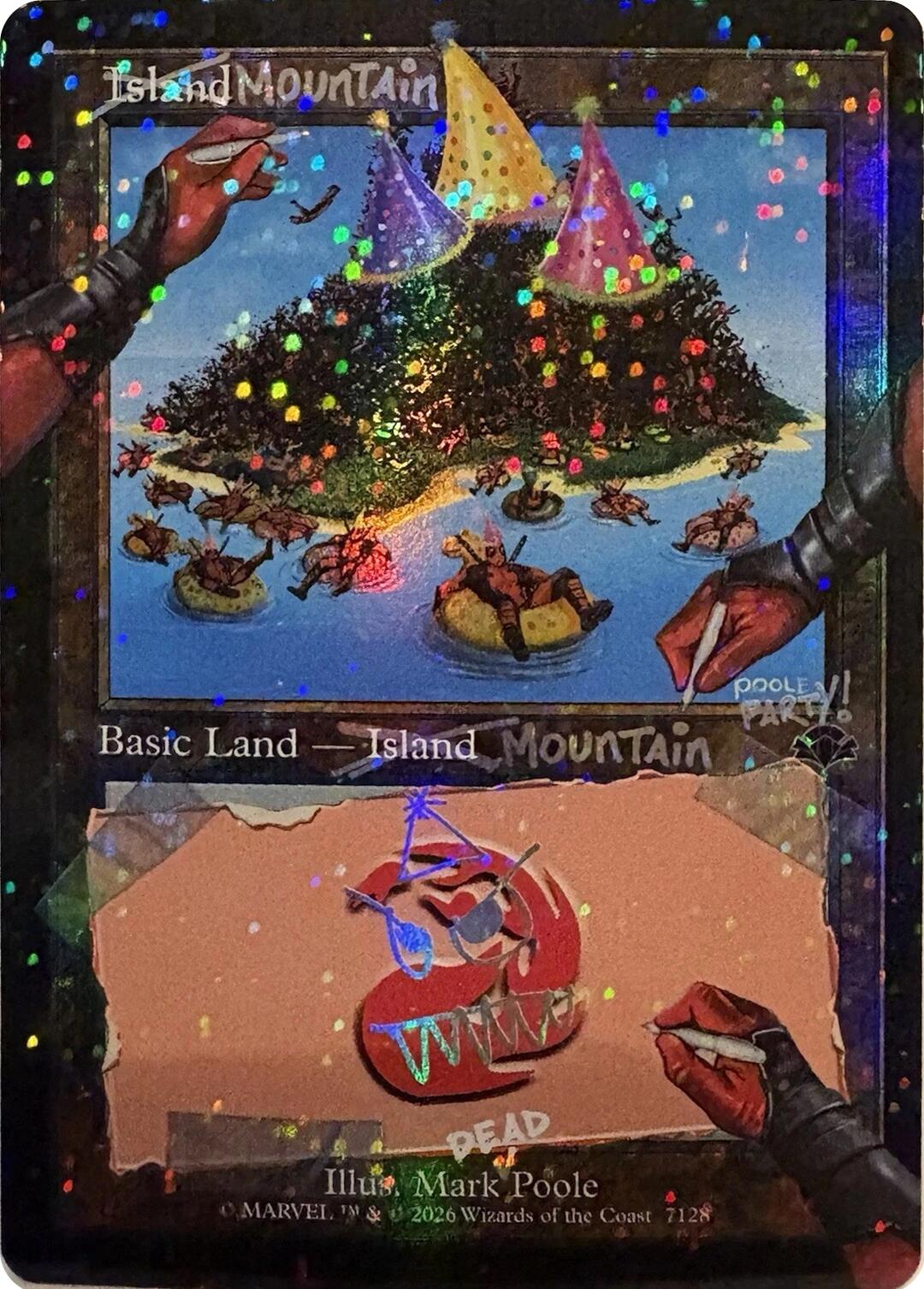 Mountain (7128) (Pool Party Foil) [Secret Lair Drop Series] | Clutch Gaming