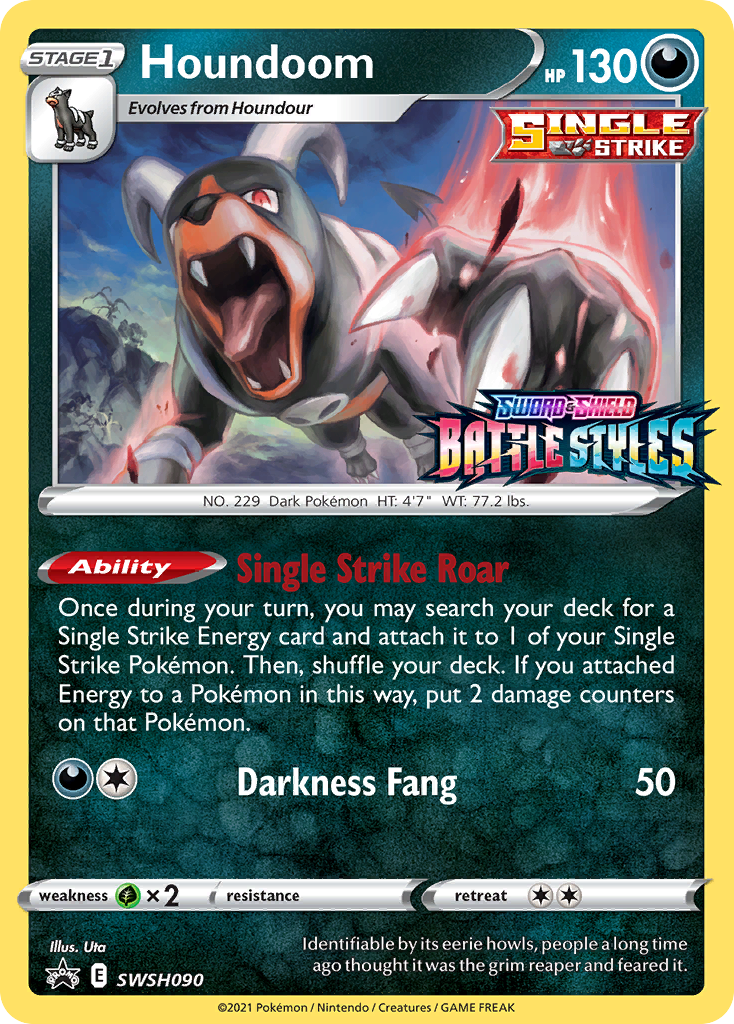 Houndoom (SWSH090) (Prerelease Promo) [Sword & Shield: Black Star Promos] | Clutch Gaming