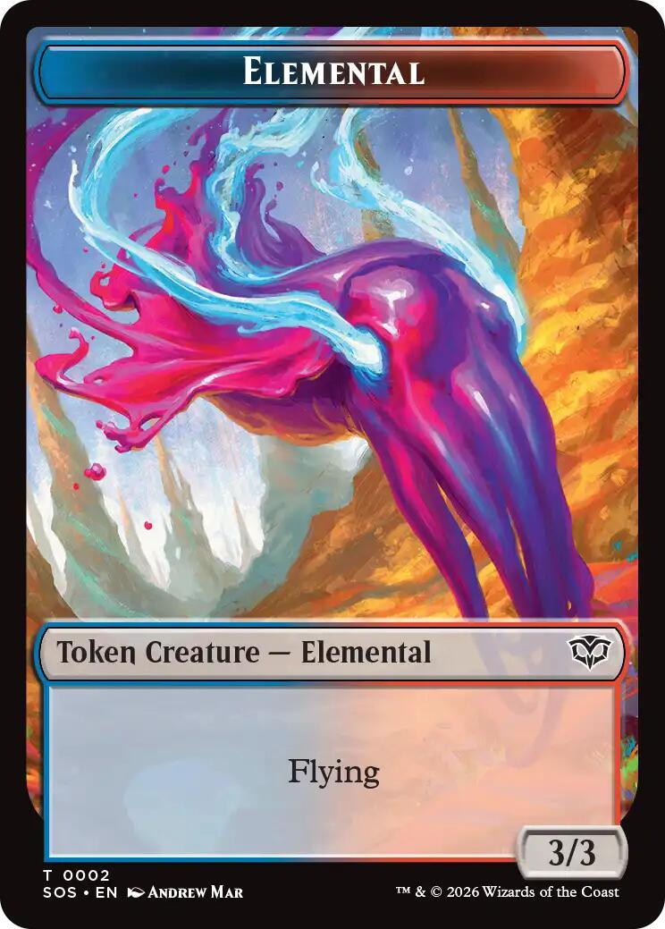 Dragon Illusion // Elemental (0002) Double-Sided Token [Secrets of Strixhaven Commander Tokens] | Clutch Gaming