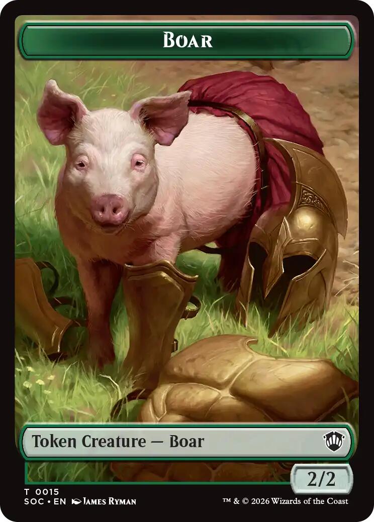 Boar // Frog Lizard Double-Sided Token [Secrets of Strixhaven Commander Tokens] | Clutch Gaming
