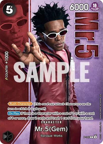 Mr.5 (Gem) - P-149 (Premium Card Collection -Live Action Edition Vol.2 Baroque Works-) [One Piece Promotion Cards] | Clutch Gaming