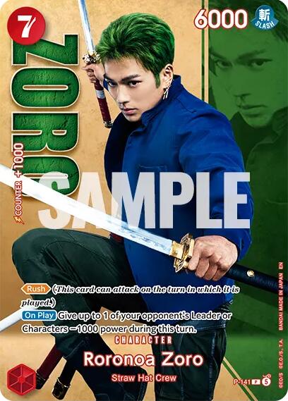 Roronoa Zoro (P-141) (Premium Card Collection -Live Action Edition Vol.2 Straw Hat Crew-) [One Piece Promotion Cards] | Clutch Gaming