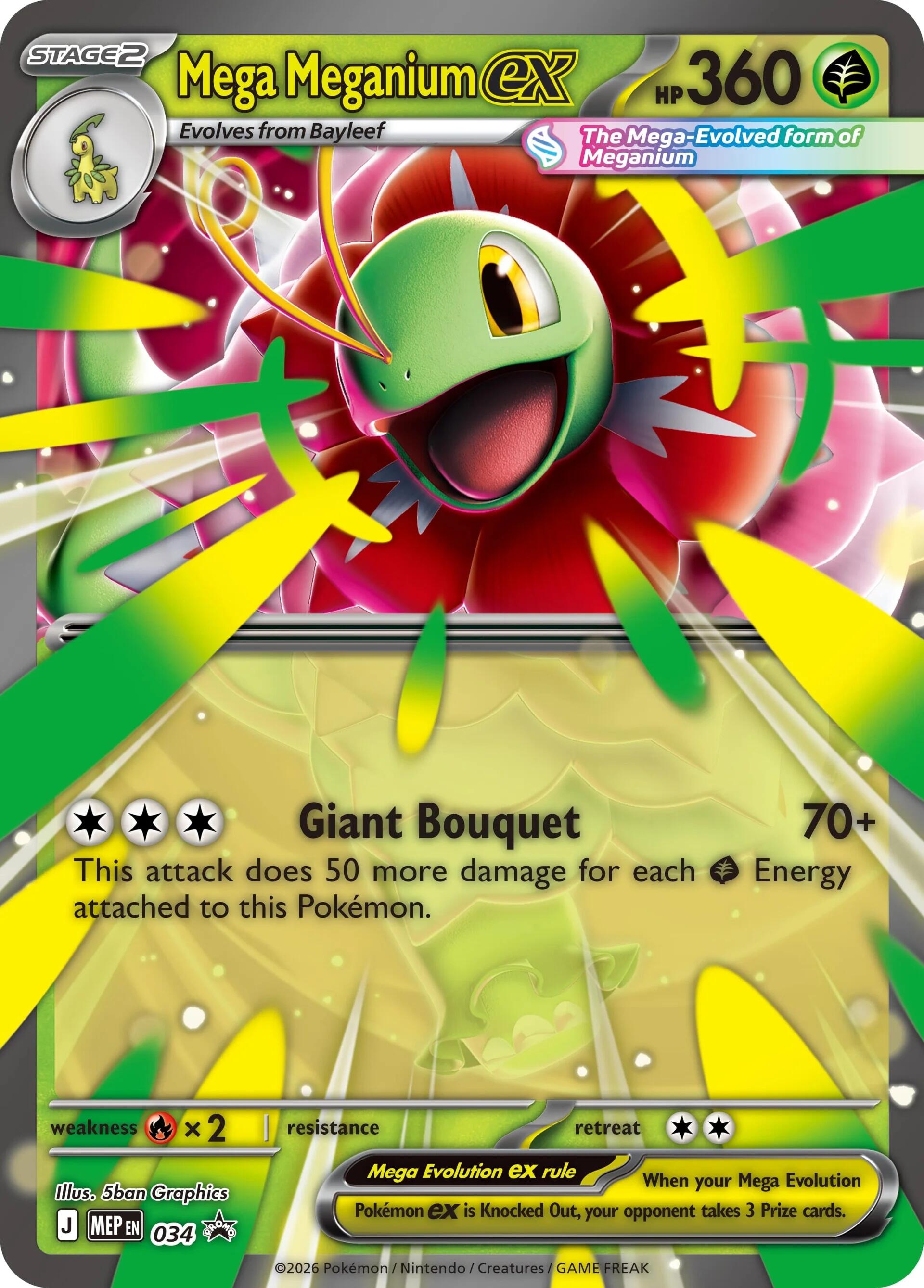 Mega Meganium ex (034) (Jumbo) [Mega Evolution Promo] | Clutch Gaming