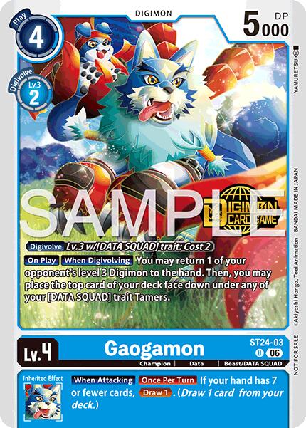 Gaogamon [ST24-03] (Welcome Tamers Pack Vol.2) [Starter Deck: Data Squad] | Clutch Gaming