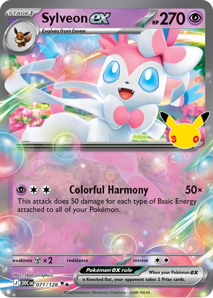 Sylveon ex (071/128) [Mega Evolution: 30th Celebration] | Clutch Gaming