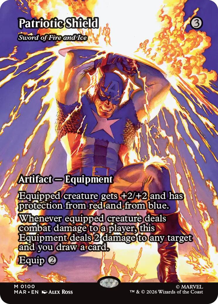 Patriotic Shield - Sword of Fire and Ice (Borderless) [Marvel Universe: Eternal-Legal] | Clutch Gaming