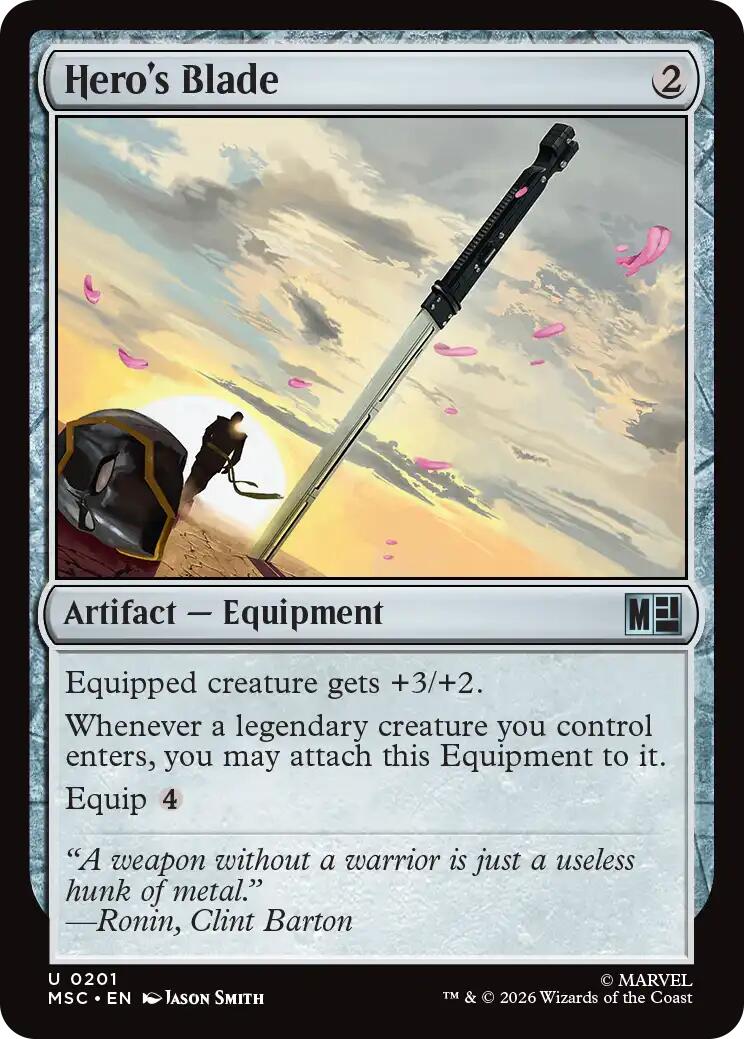 Hero's Blade (Surge Foil) [Marvel Super Heroes Commander] | Clutch Gaming