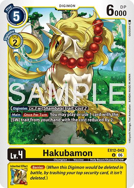 Hakubamon [EX12-043] [Digital World Shambala] | Clutch Gaming