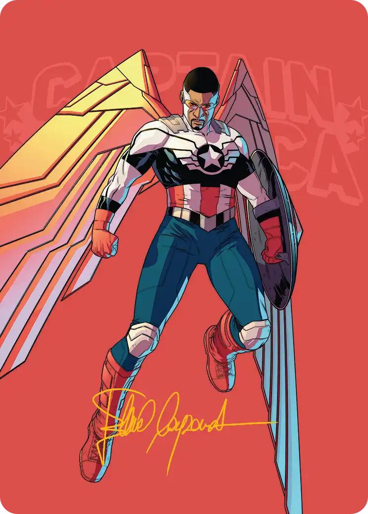 Captain America, Wings of Freedom Art Card (22/45) (Gold-Stamped Signature) [Marvel Super Heroes Art Series] | Clutch Gaming