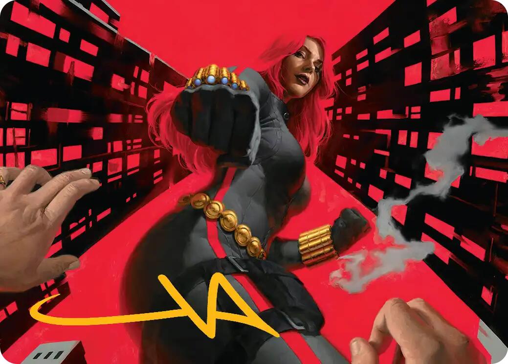 Black Widow, Deadly Hunter Art Card (Gold-Stamped Signature) [Marvel Super Heroes Art Series] | Clutch Gaming