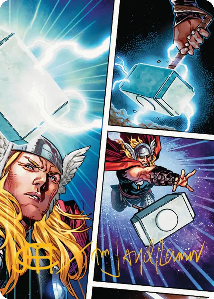 Mjolnir, Hammer of Thor Art Card (Gold-Stamped Signature) [Marvel Super Heroes Art Series] | Clutch Gaming