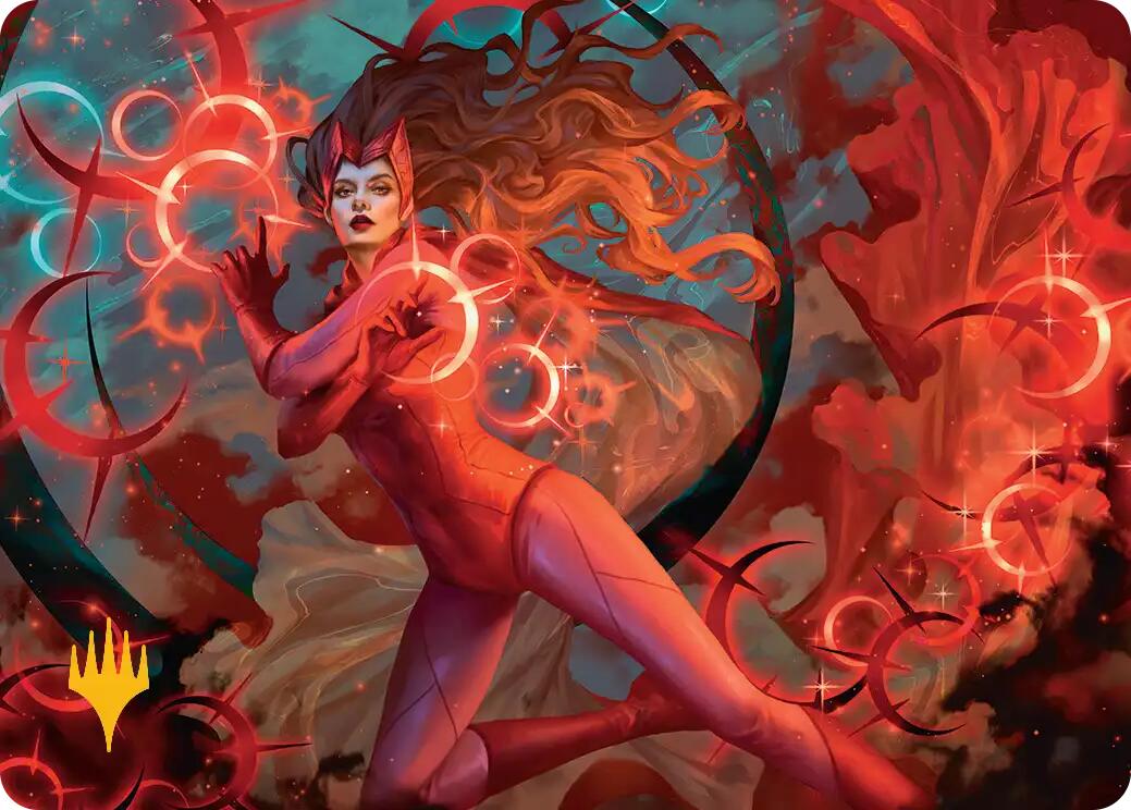 Scarlet Witch, Chaotic Avenger Art Card (Gold-Stamped Planeswalker Symbol) [Marvel Super Heroes Art Series] | Clutch Gaming