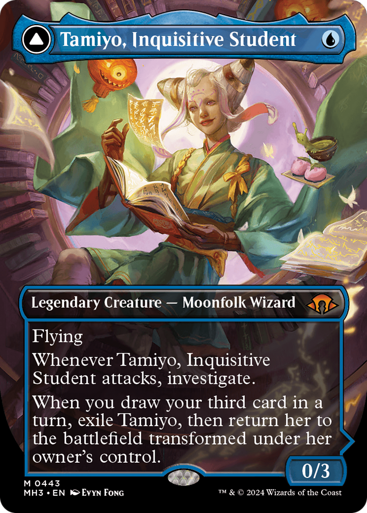 Tamiyo, Inquisitive Student // Tamiyo, Seasoned Scholar (Borderless) [Modern Horizons 3] | Clutch Gaming