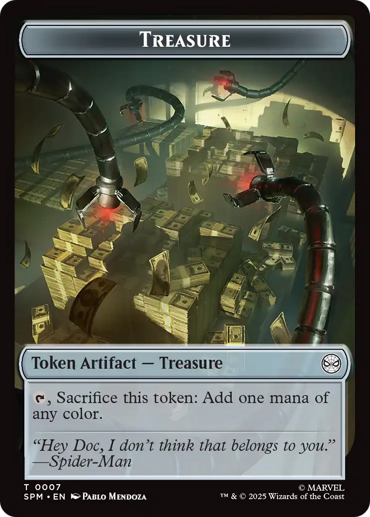 Spider // Treasure Double-Sided Token [Marvel's Spider-Man Tokens] | Clutch Gaming