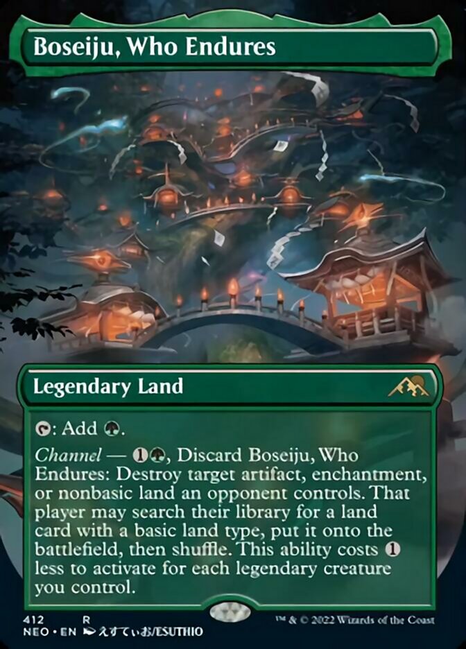 Boseiju, Who Endures (Borderless Alternate Art) [Kamigawa: Neon Dynasty] | Clutch Gaming