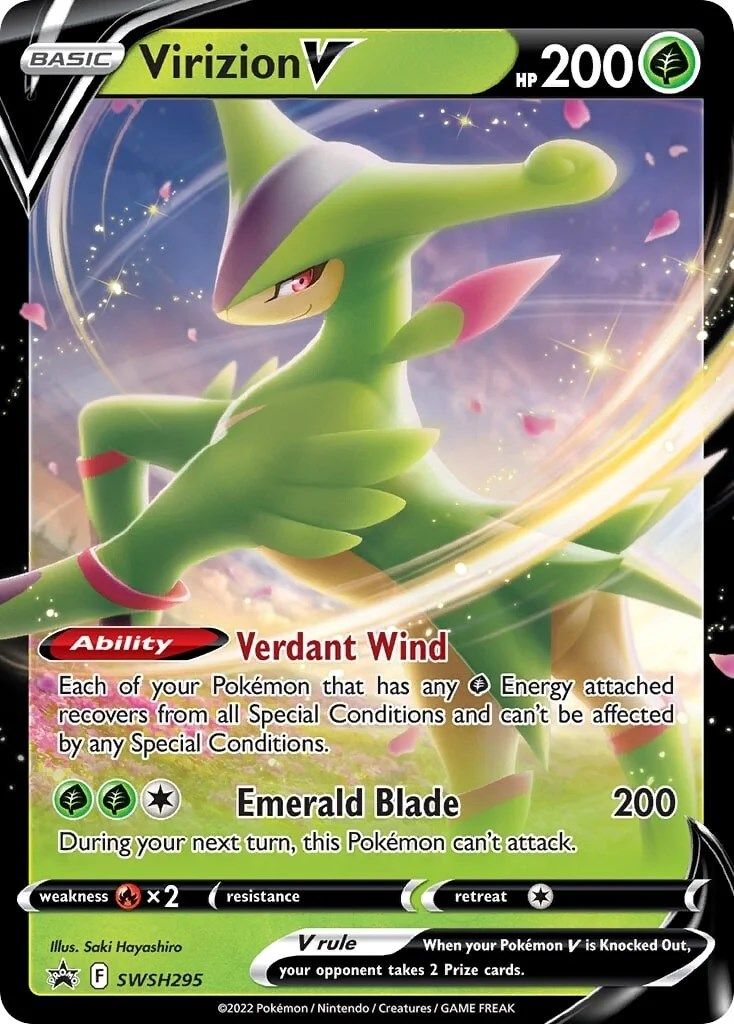 Virizion V (SWSH295) (Jumbo Card) [Sword & Shield: Black Star Promos] | Clutch Gaming