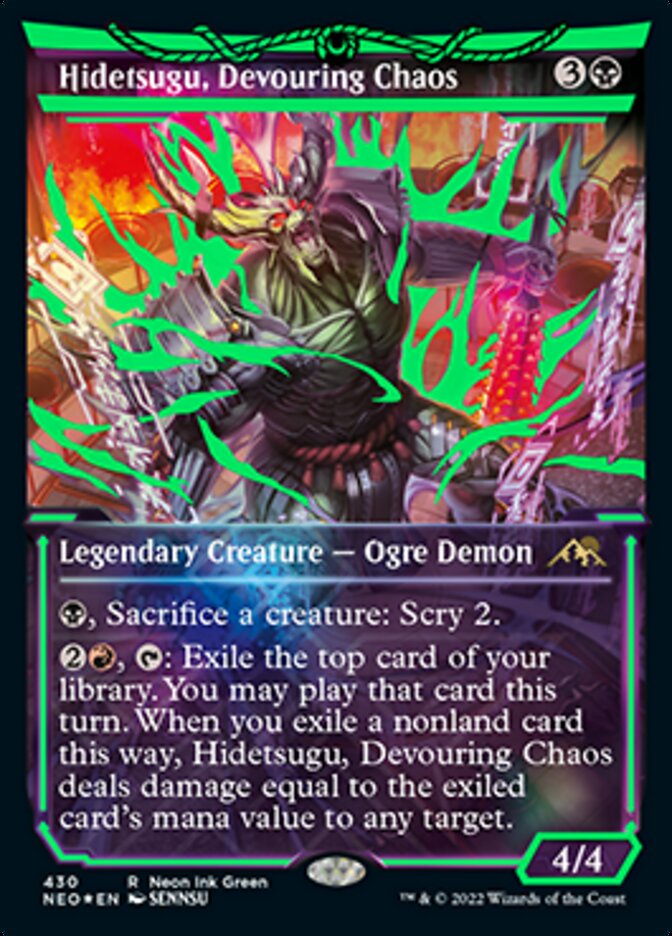 Hidetsugu, Devouring Chaos (Neon Ink Green) [Kamigawa: Neon Dynasty] | Clutch Gaming