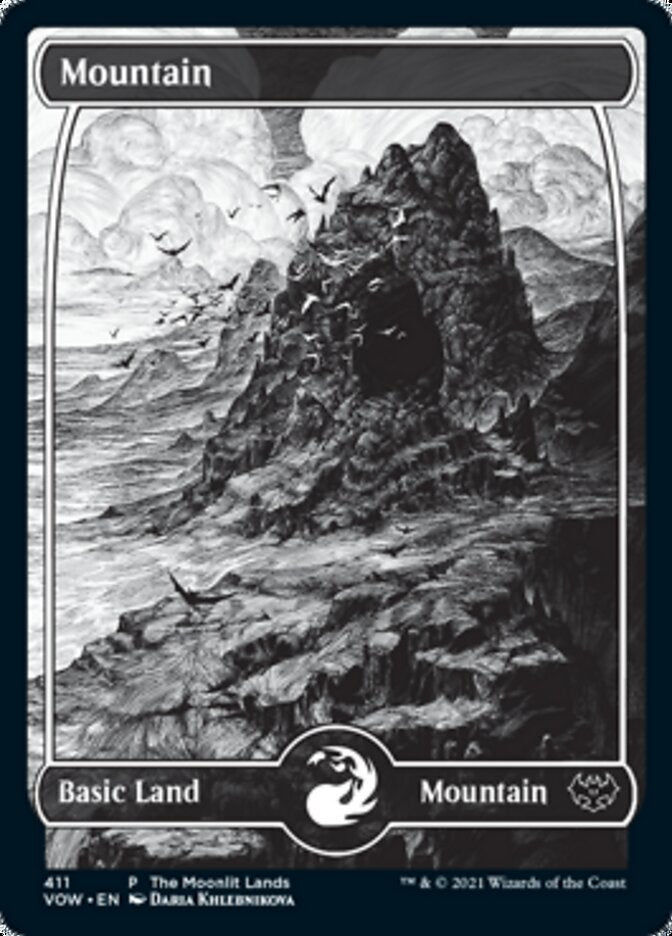 Mountain (The Moonlit Lands) (Foil Etched) [Innistrad: Crimson Vow Promos] | Clutch Gaming