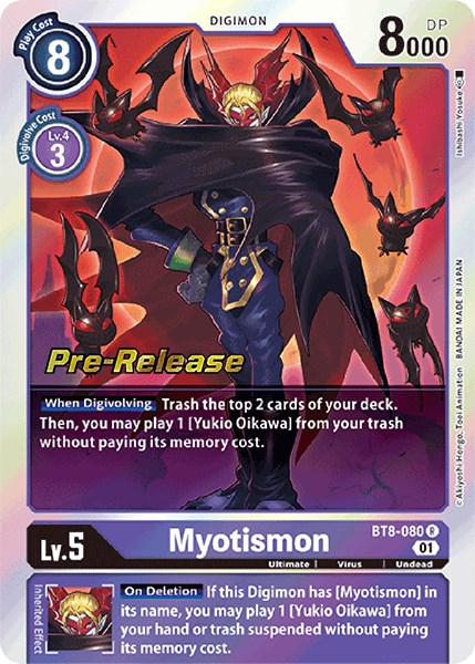 Myotismon [BT8-080] [New Awakening Pre-Release Cards] | Clutch Gaming