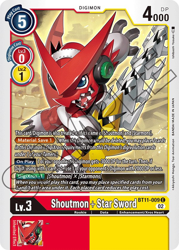 Shoutmon + Star Sword [BT11-009] [Dimensional Phase] | Clutch Gaming