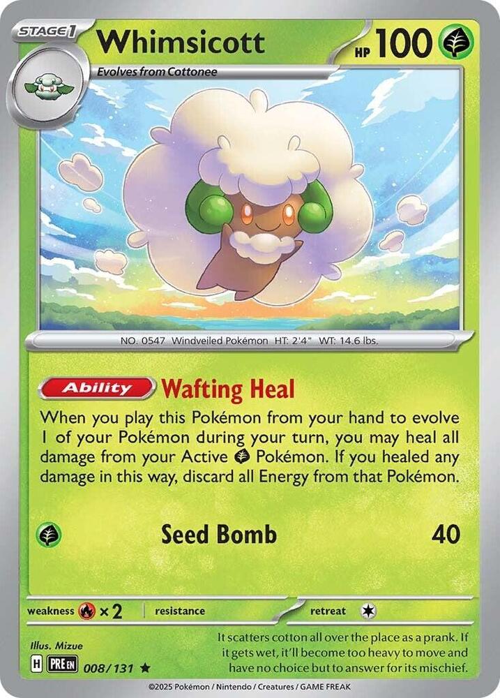 Whimsicott (008/131) [Scarlet & Violet: Prismatic Evolutions] | Clutch Gaming