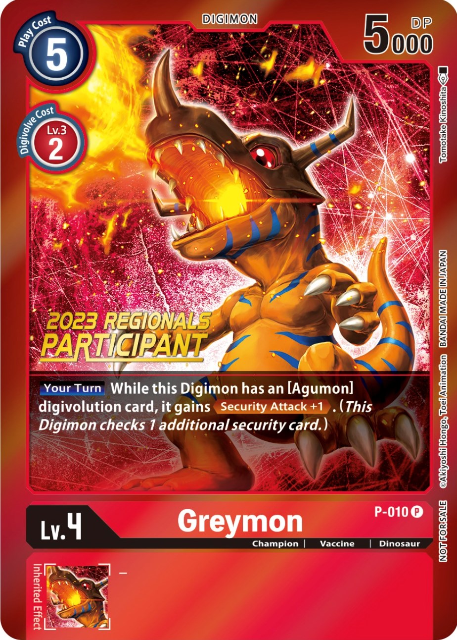 Greymon [P-010] (2023 Regionals Participant) [Promotional Cards] | Clutch Gaming